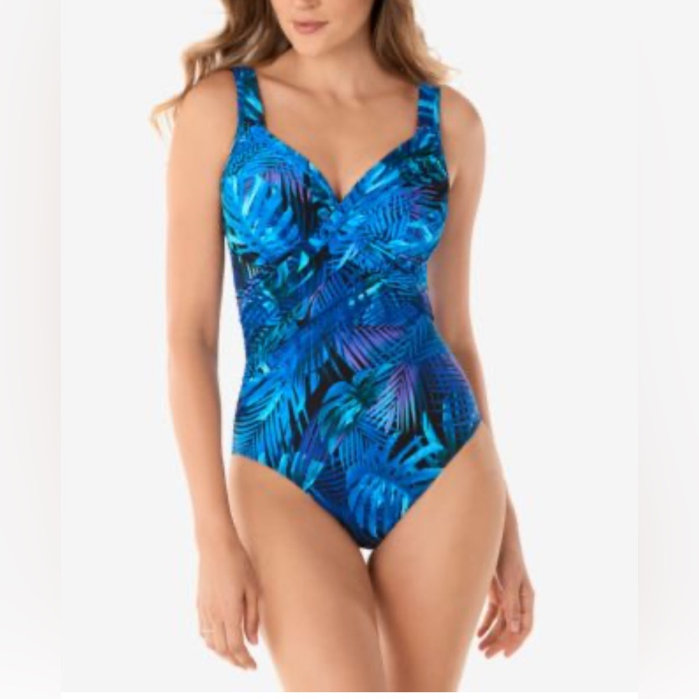 Miraclesuit Blue Tropical One Piece Swimsuit